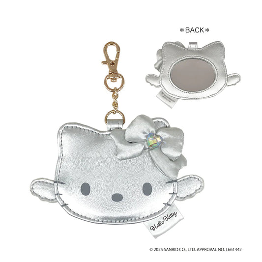 Sanrio | Hello Kitty Monochrome Black& Grey Collection | Hello Kitty Angel Face Mirror Charm - Silver