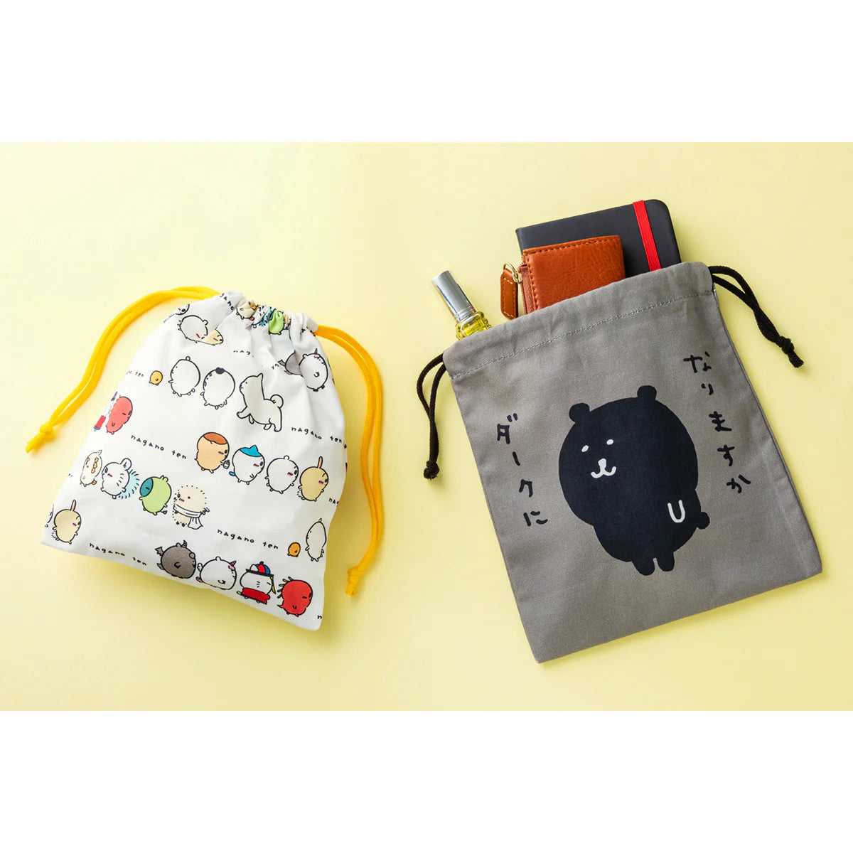 Nagano | Nagano Friends | Drawstring Bag - Lined Up