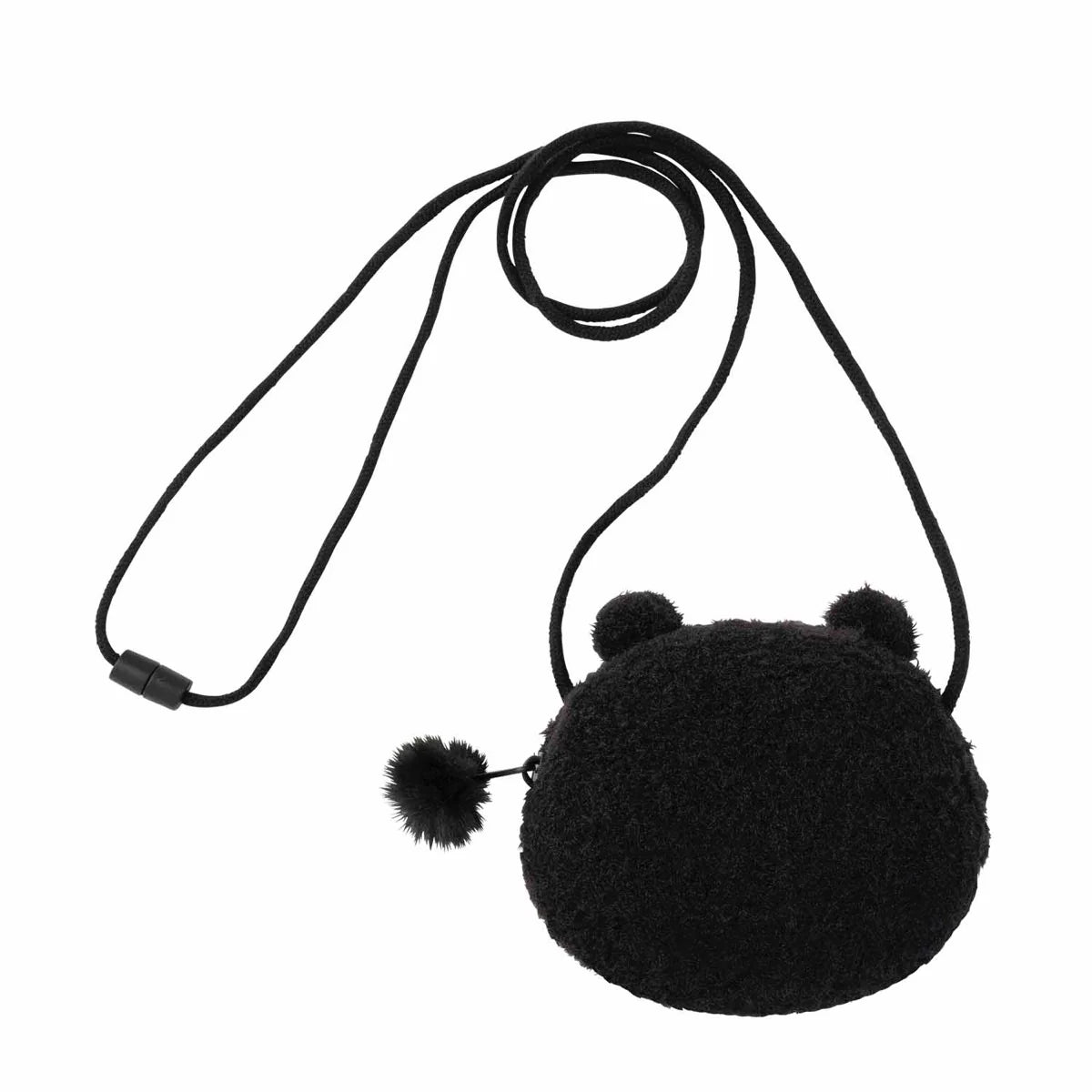 Nagano | Nagano Characters Nagano's Bear BLACK Fluffy Neck Pouch