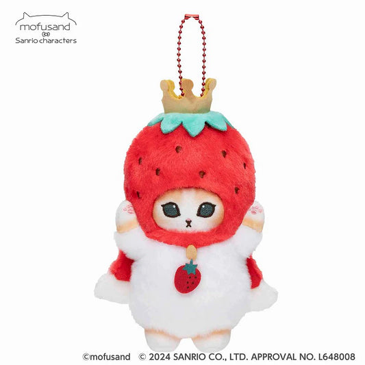 Mofusand | Mofusand × Sanrio Characters Mini Mascot - King of Strawberries