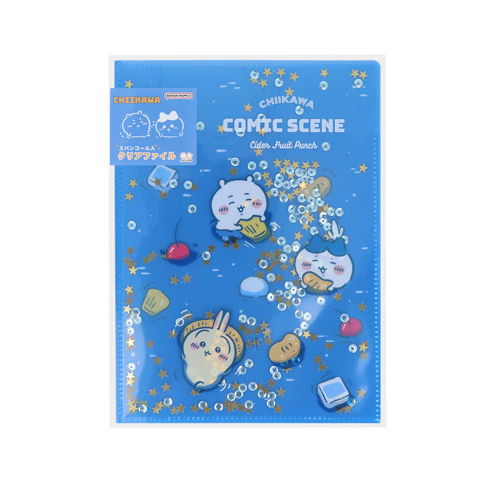 Chiikawa | Chiikawa Clear File with Sequins A5W (Fruit Punch, Night)
