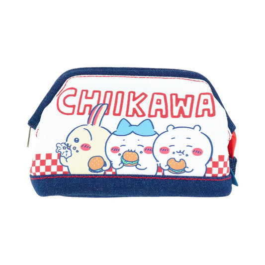 Chiikawa | Chiikawa Denim Pouch with Wire - Hamburger