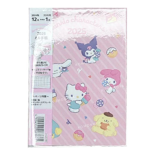 Sanrio | Diary Notebook Monthly A6 2025 (Everyone)