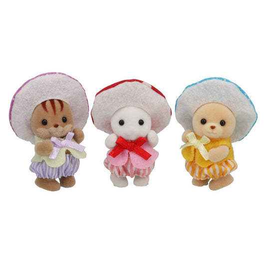 Sylvanian Families | Baby Trio Set - Mushroom Yosei Doll Figure