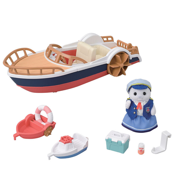 Sylvanian Families | Baby Set - New Captain Seal's Exciting Boat Baby Doll Figures