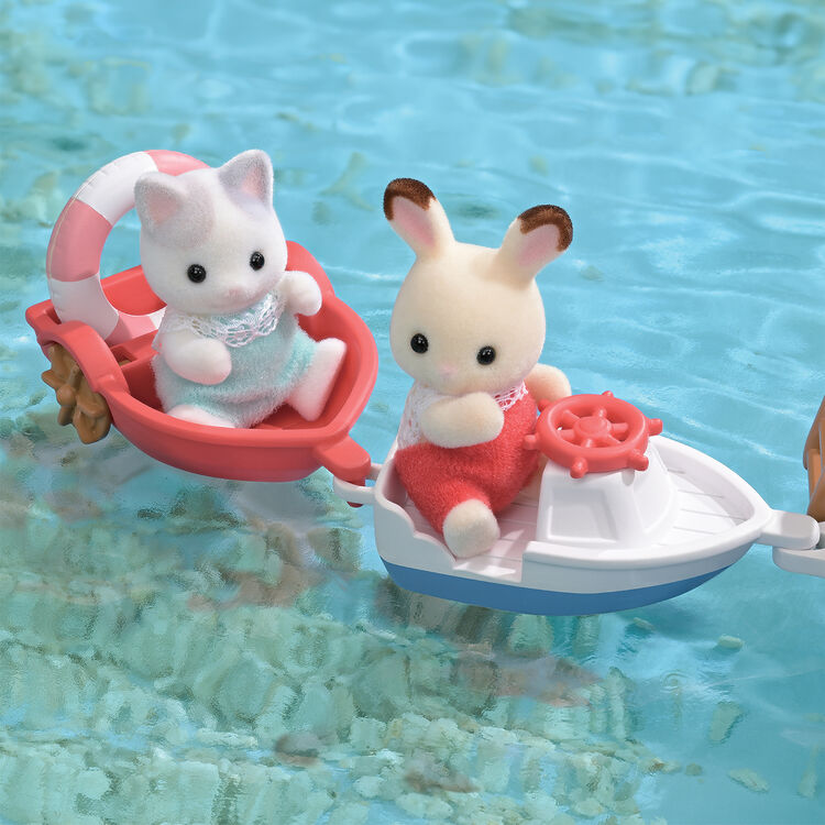 Sylvanian Families | Baby Set - New Captain Seal's Exciting Boat Baby Doll Figures