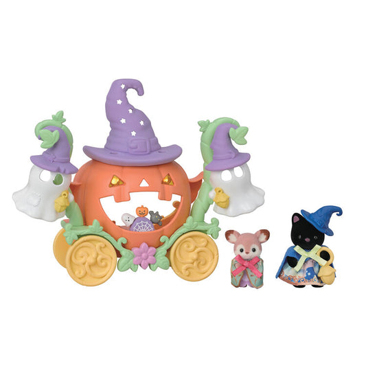 Sylvanian Families | Furniture and Doll Set -  Halloween Ghost and Pumpkin Carriage Set
