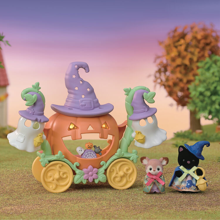 Sylvanian Families | Furniture and Doll Set -  Halloween Ghost and Pumpkin Carriage Set