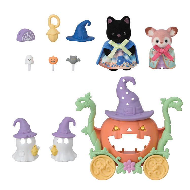 Sylvanian Families | Furniture and Doll Set -  Halloween Ghost and Pumpkin Carriage Set