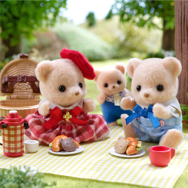 Sylvanian Families | Baby Set - Biscuit Bear Brothers Picnic Lunch Baby Doll Figure