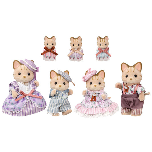 Sylvanian Families | Baby Set - Striped Cat Family Elegant Set Doll Figure