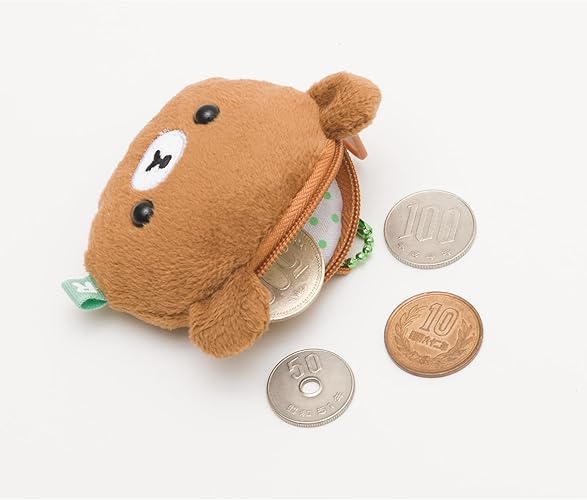 San-X | Rilakkuma Mini Mini Face-Shaped Coin Case Hanging Mascot - Chairoikoguma CK69204
