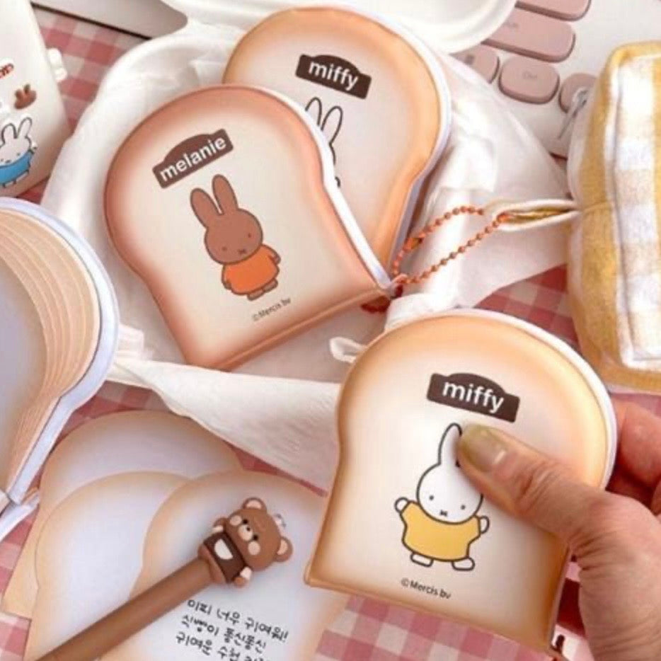 Miffy Korea | Miffy Puffy Bread Pocket Notebook With Keychain