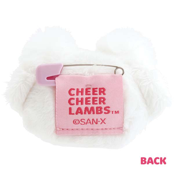 San-X | Cheer Cheer Lambs “Let’s Go! Shake! Cheer-up!” Plush Badge - Ramu