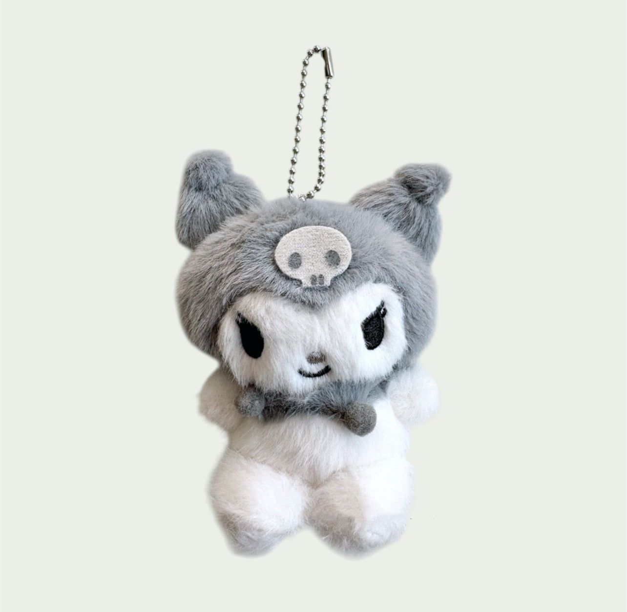 Sanrio Korea | Sanrio Fluffy Grey & White Plush Keychain
