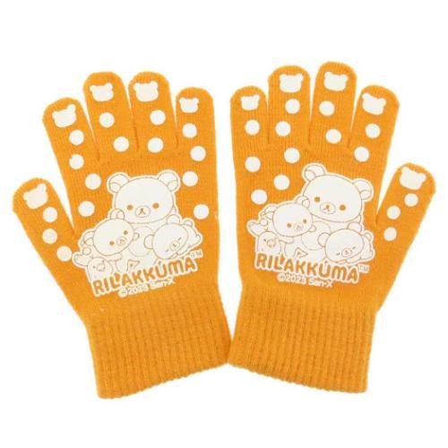 San-X | Rilakkuma Knitted Gloves - Relaxing Orange