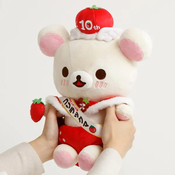 San-X | Rilakkuma Tochigi's Strawberry Ambassador Special Plush Toy - Korilakkuma