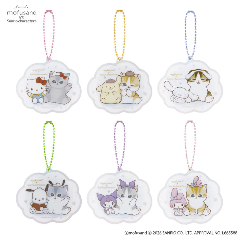 Mofusand | Mofusand x Sanrio Characters Trading Acrylics Mini Mirror Keychain Blind Box (6 Types)