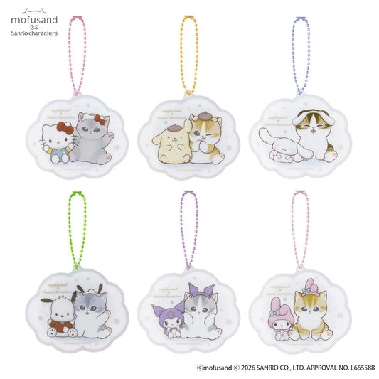 Mofusand | Mofusand x Sanrio Characters Trading Acrylics Mini Mirror Keychain Blind Box (6 Types)