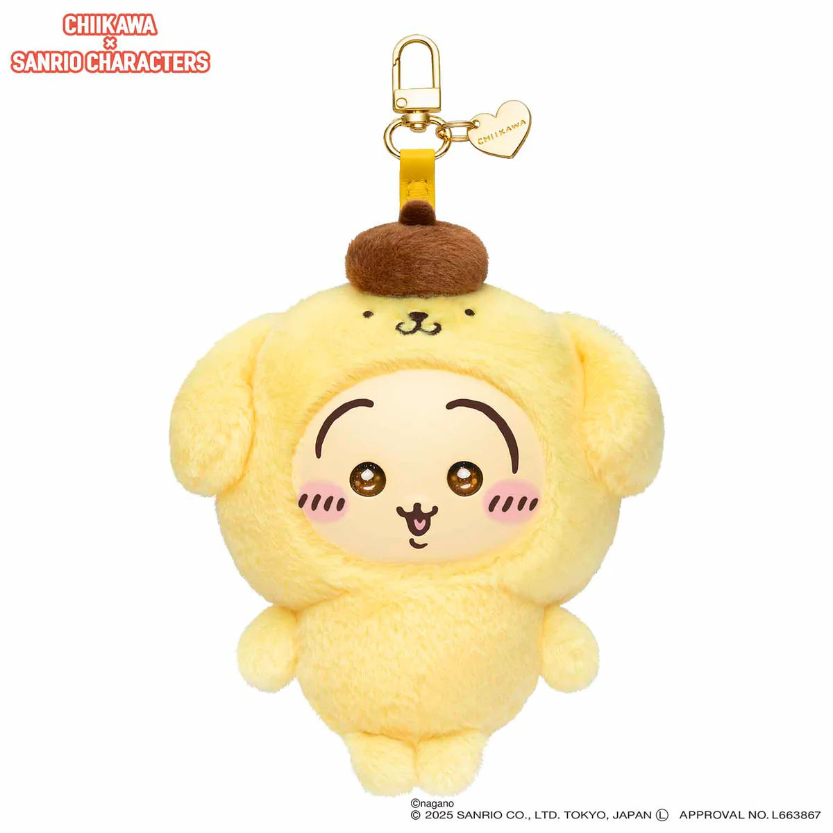 Chiikawa x Sanrio Characters Kiramekko Mascot Holder (Usagi × Pompompurin)