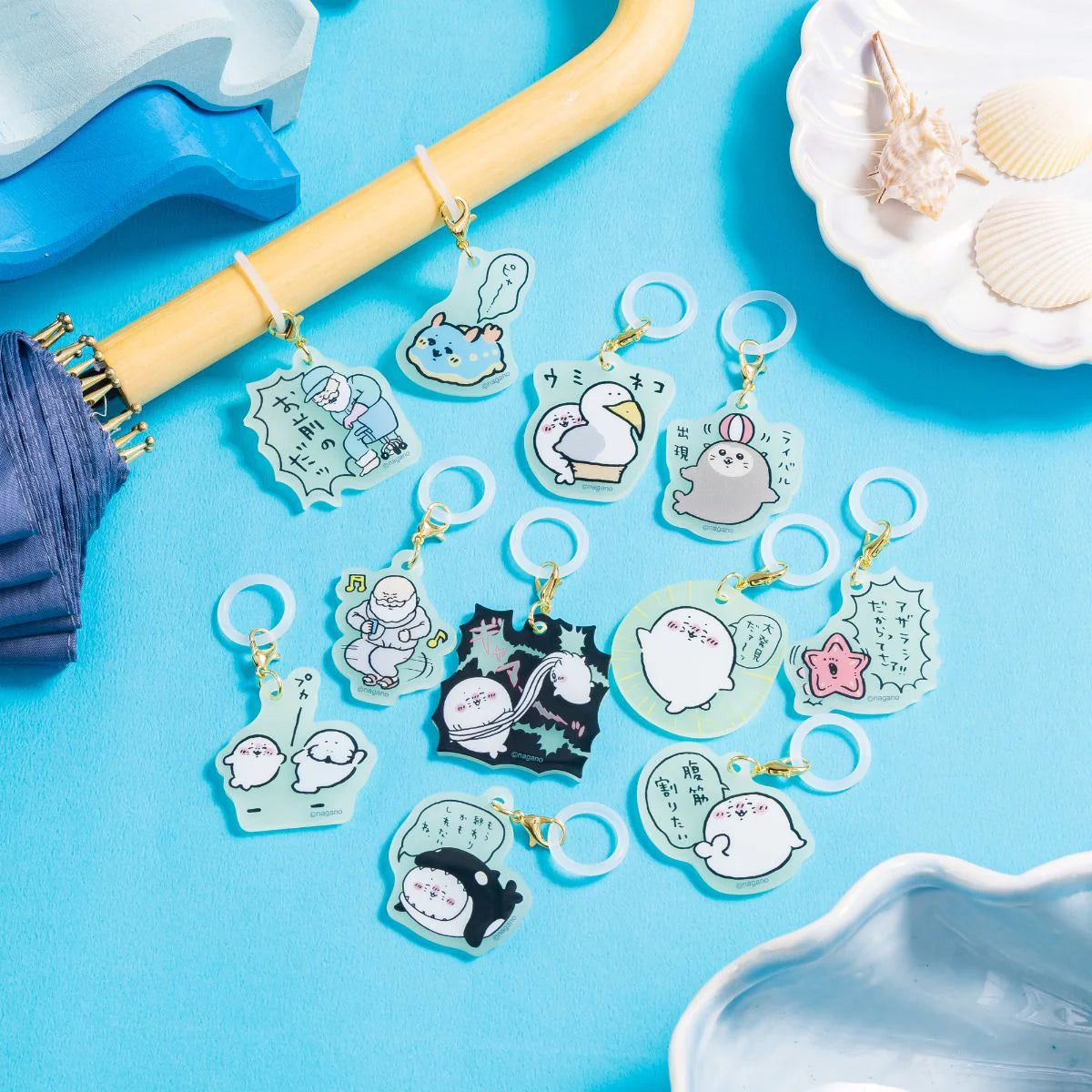 Nagano | Nagano Characters Grandpa And Seal Glow-in-the-Dark Acrylic Charm Marker Blind Bag (11 Types)