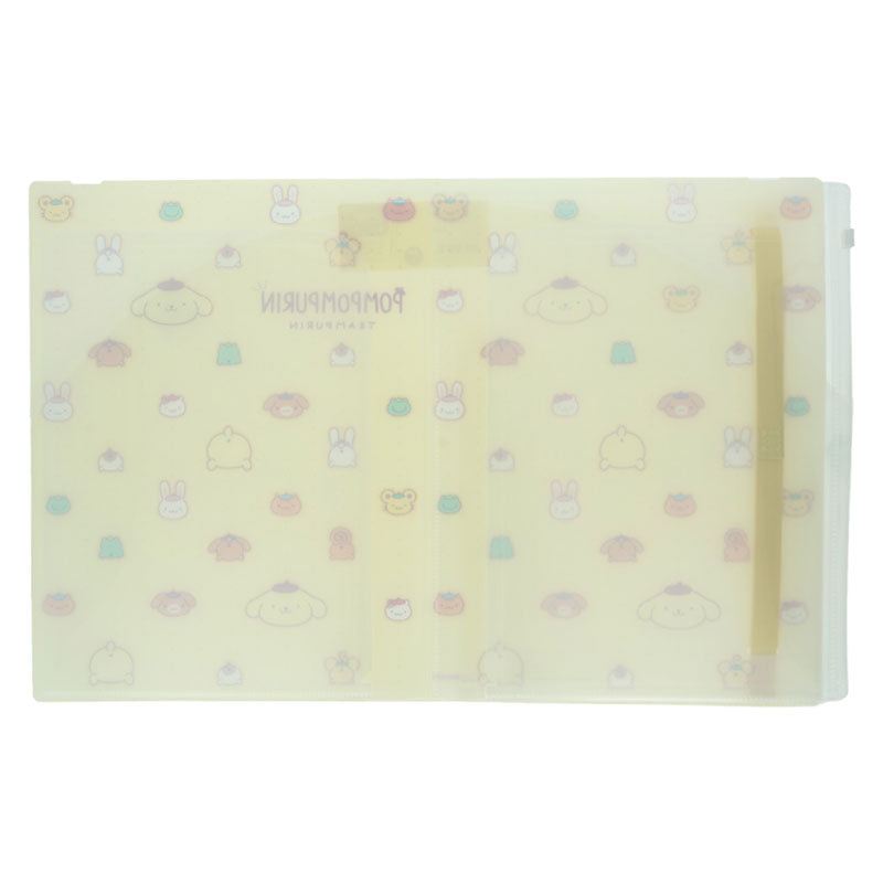 Sanrio | Sanrio Characters Clear File With Elastic Band 5 Pockets - Pompompurin (Yellow)