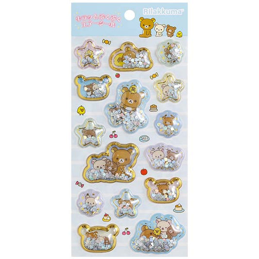 San-X | Rilakkuma Sparkling Bubble Sticker Sheet - Rilakkuma Standard