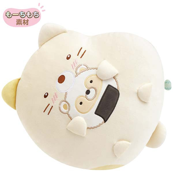 San-X | Sumikko Gurashi Raccoon Round Restaurant Mochi Mochi Hugging Cushion - Cat