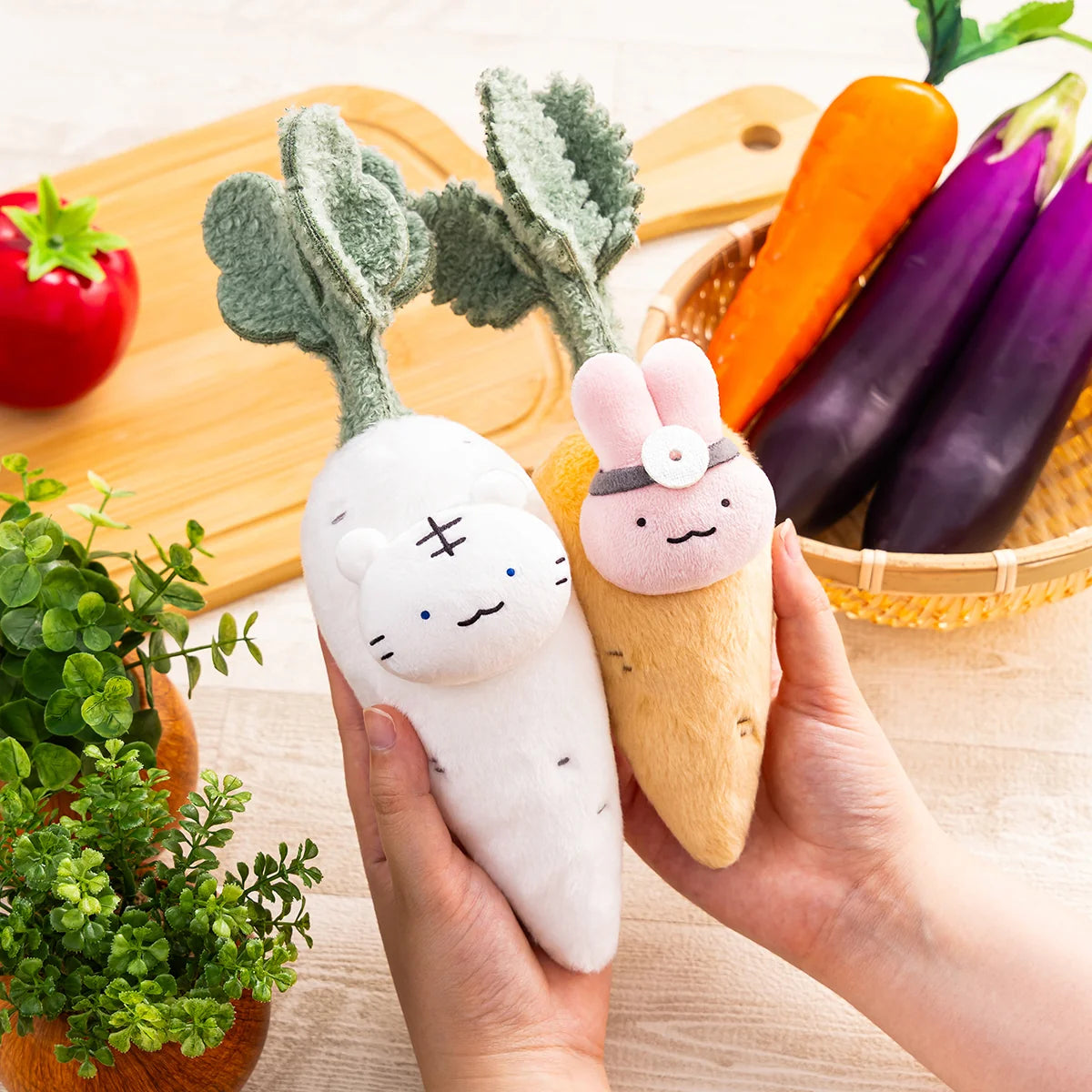 White Tiger and Black Tiger Vegetable Plush Mascot - White Tiger