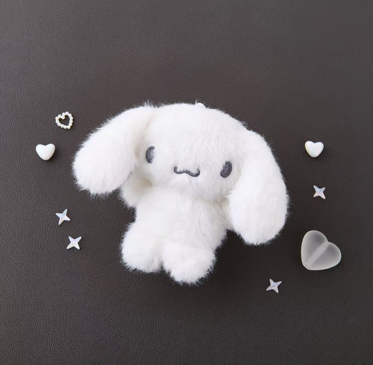 Sanrio Korea | Sanrio Fluffy Grey & White Plush Keychain