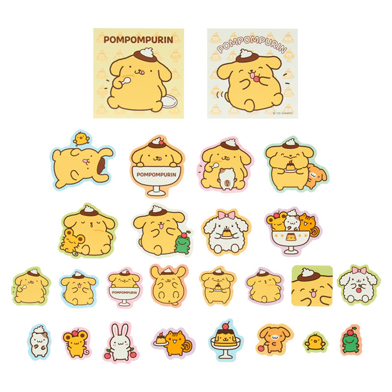 Sanrio | Pompompurin 30th Anniversary "Pudding Full and Happy Pudding Design Series" Sticker Set