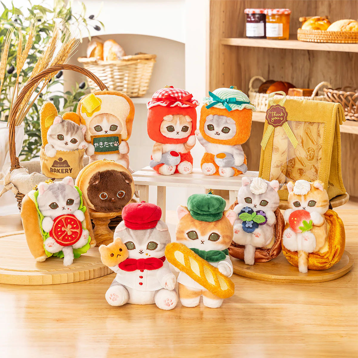 Mofusand | Mofusand Bakery Baker Cat Mascot Keychain - Grey & White