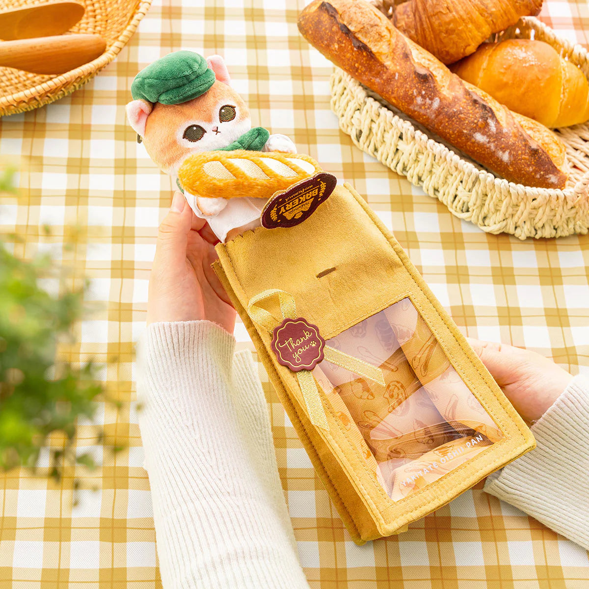 Mofusand | Mofusand Bakery Baker Cat Mascot Keychain - Brown & White
