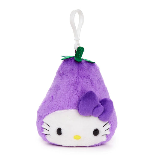 Sanrio US | Fruit & Veggie Series - Hello Kitty Eggplant Plush Mascot Clip