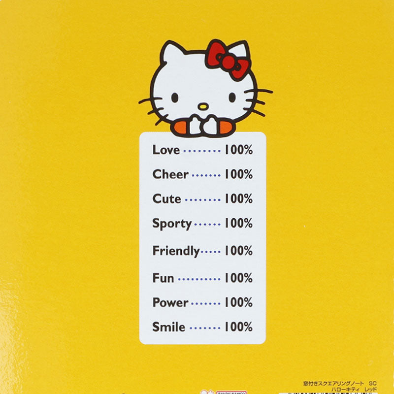 Sanrio | Sanrio Characters Square Ring Notebook with Window - Hello Kitty (Red)