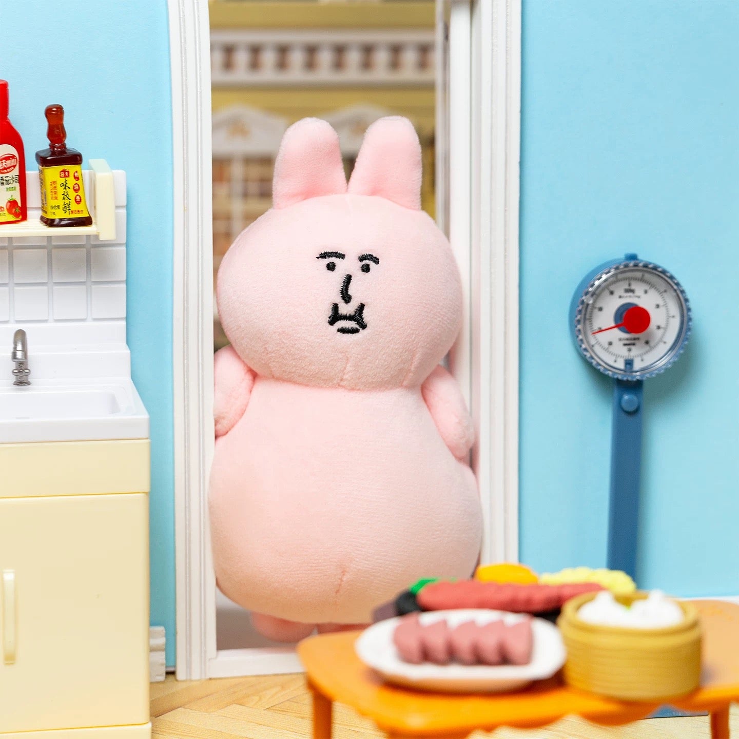 MY FRIEND RABBIT | Pink Rabbit Chubby Squeaky Mascot Keychain