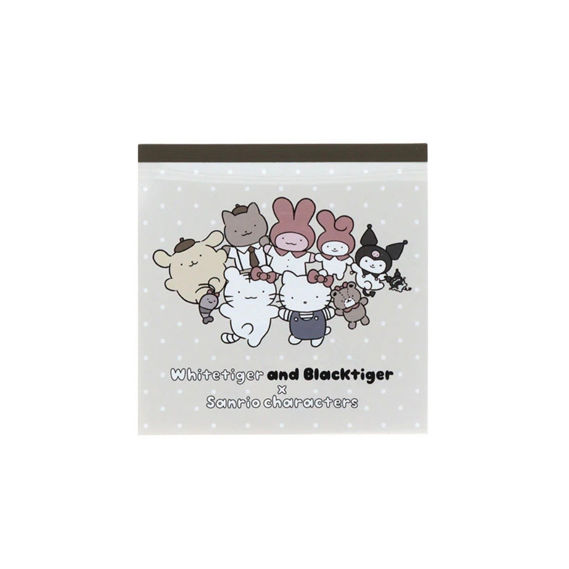 White Tiger and Black Tiger × Sanrio Characters Square Memo Pad - Sanrio Characters