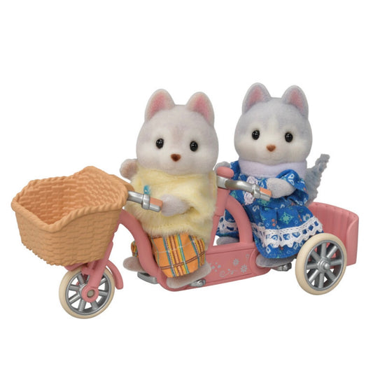 Sylvanian Families | Baby Set - Husky Siblings Cycling Doll Figures