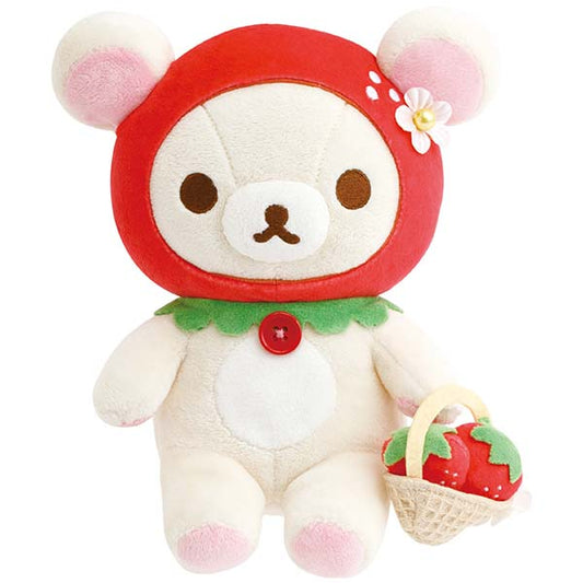 San-X | Rilakkuma Tochigi's Strawberry Ambassador Plush Toy S - Korilakkuma B