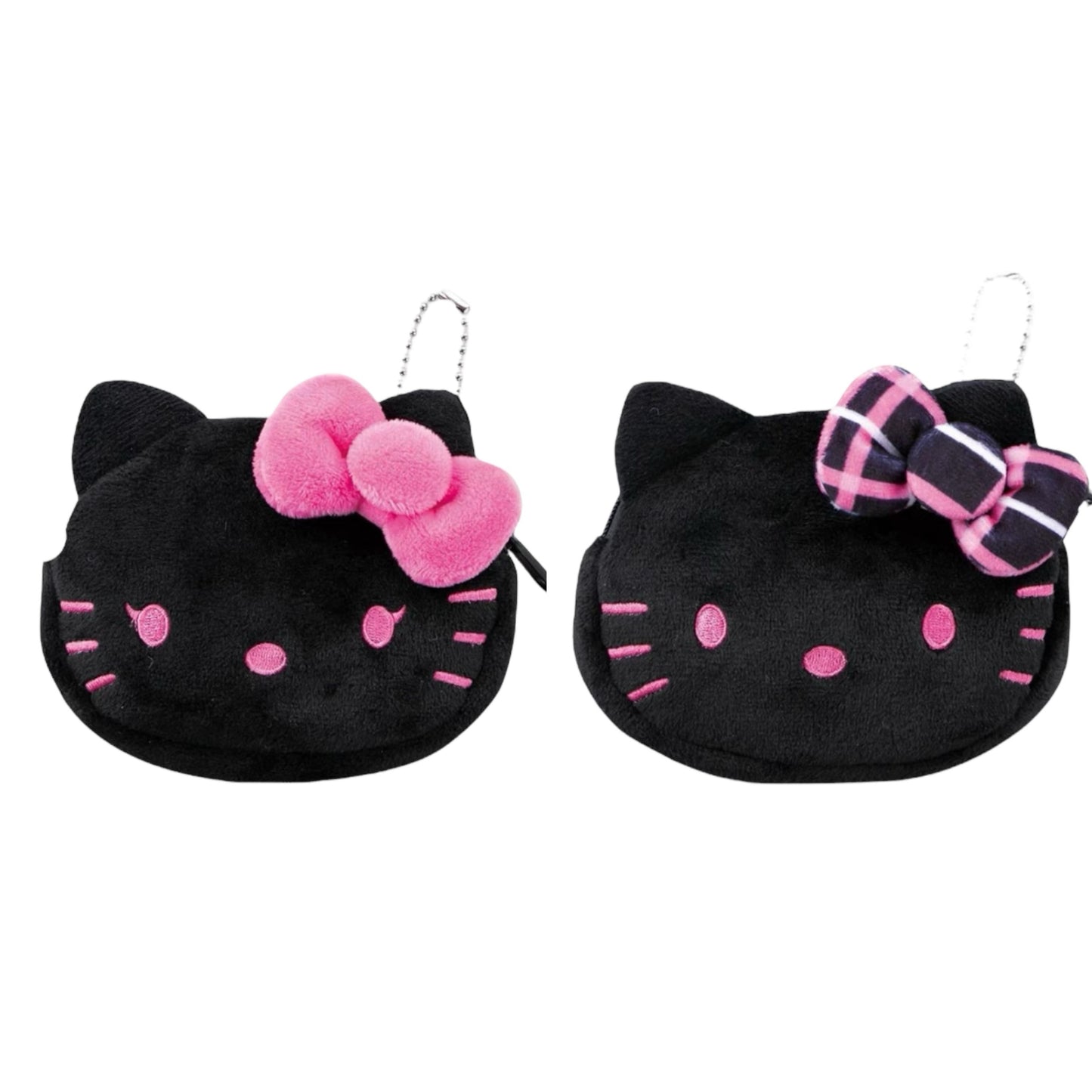 Sanrio Avail | Hello Kitty All Black & Pink Mascot Coin Purse