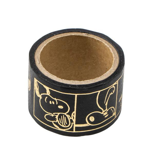 PEANUTS | Snoopy Music Party! Series Gold Foil Masking Tape - Black