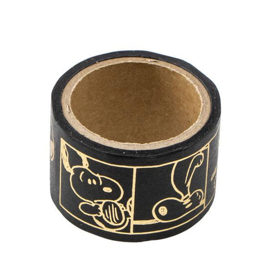 PEANUTS | Snoopy Music Party! Series Gold Foil Masking Tape - Black