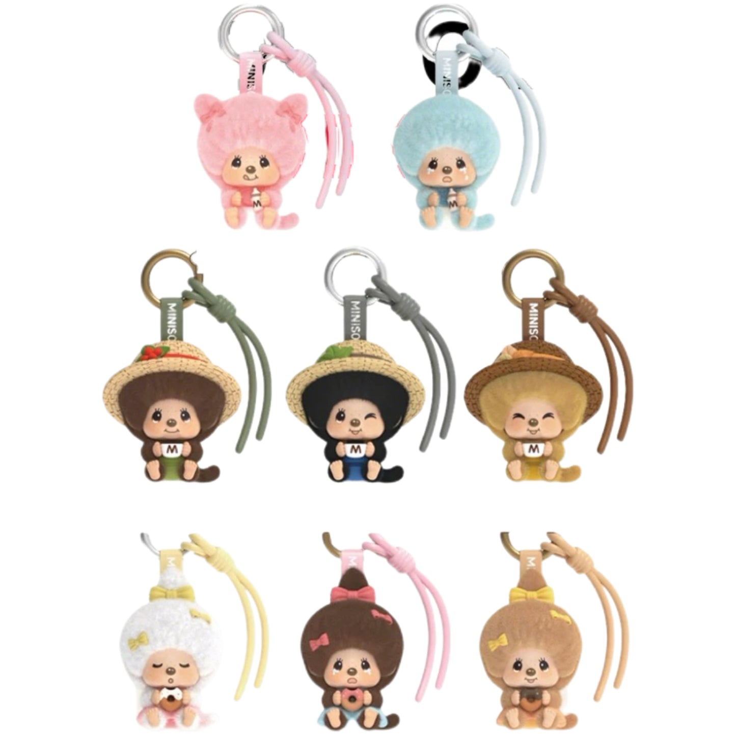 Miniso x Monchhichi | Monchhichi Mon Mon Farm Classic Coffee Flocky Mascot Keychain Blind Box (8 Types)