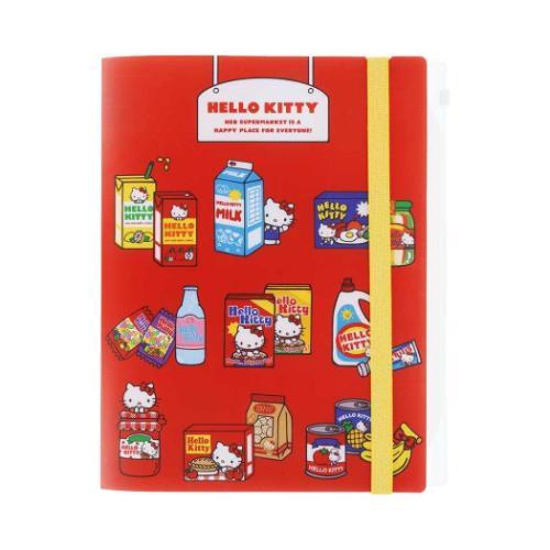 Sanrio | Sanrio Characters Clear File With Elastic Band 5 Pockets - Hello Kitty (Red)