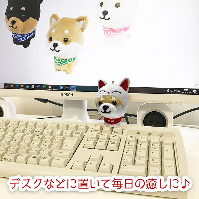 Tabisuru Mameshiba | Shiba Inu Travelling Series Mascot Ball Chain - White Fox