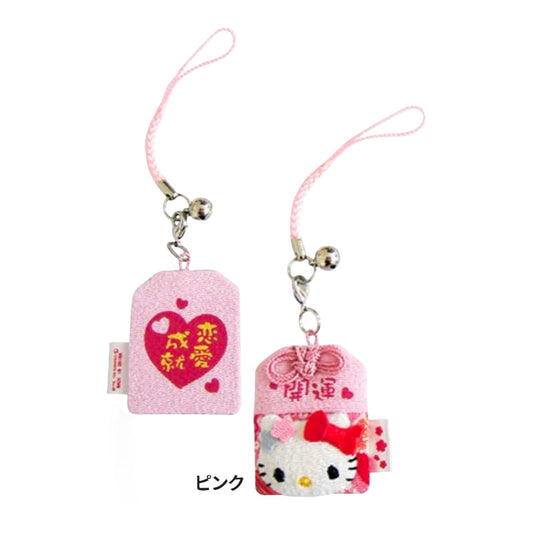 Sanrio | Japanese Doll Chiriman Netsuke Omamori Amulet - Hello Kitty Pink (Love)