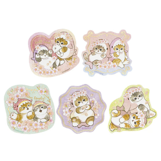 Mofusand | Mofusand Sakura Shark Meow Foil-Stamped Sticker Set (5 Pcs)