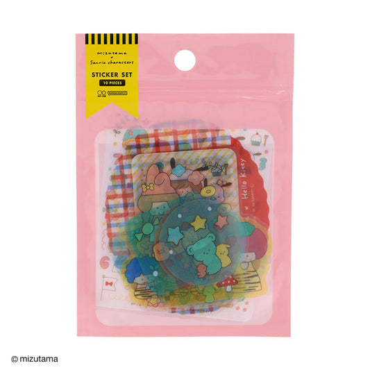 Sanrio | Mizutama x Sanrio Characters Sticker Set - Pink