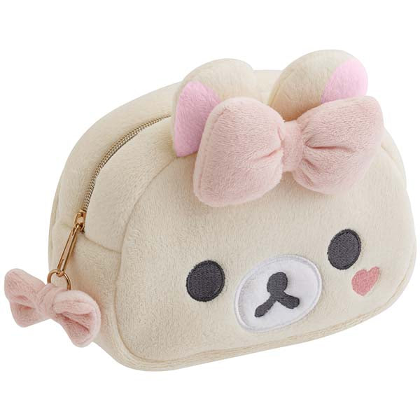 San-X | Rilakkuma Makeup Rilakkuma Mirrored Plush Pouch - Korilakkuma