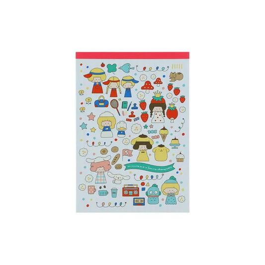 Sanrio | Mizutama x Sanrio Characters B7 Memo Notepad - Red